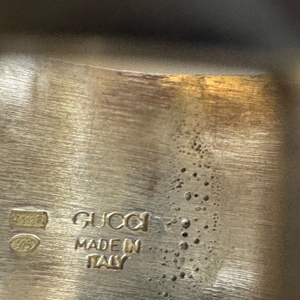 Gucci Geometric G Wide Sterling Silver Ring - size 8 - Picture 3 of 4